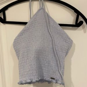 Blue halter crop top